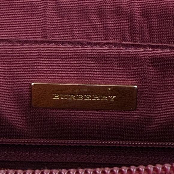 Burberry Nova Check Tote Bag Beige Black Burgundy Plaid Authentic ISSUES READ - Picture 12 of 16